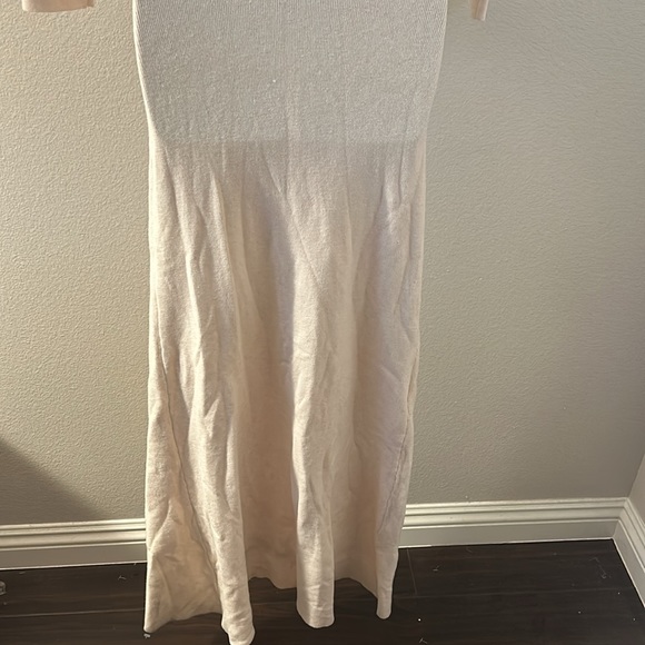 Princess Polly Barallen Long Sleeve Beige Knit Square Neck Side Slit Maxi Dress - Picture 10 of 13